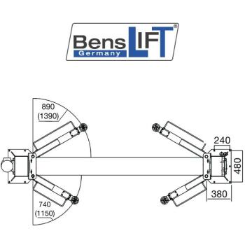 Benslift 2-Säulen Hebebühne 4,2t BL 2.42